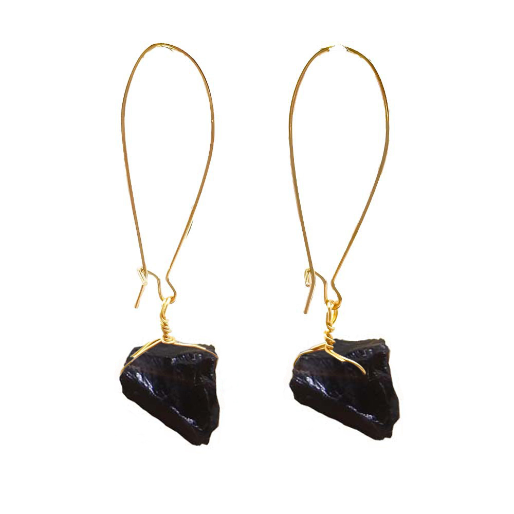 Natural Handmade Crystal Stone Jewelry Pure Handwork Chip Amethyst Stone Jewelry Set Dangle Earring Set