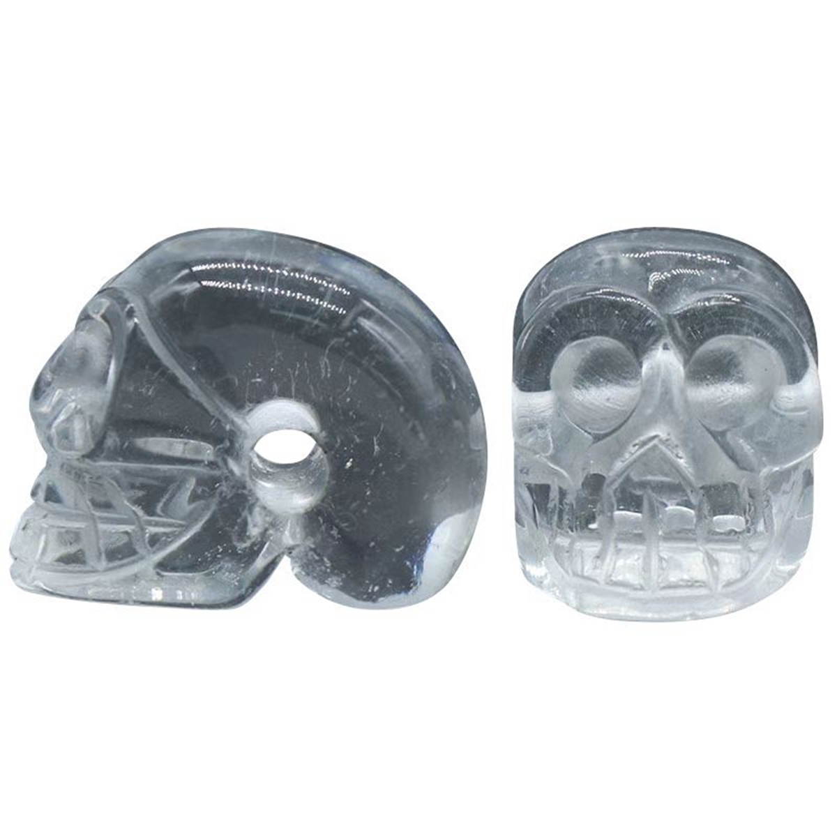 23mm Natural Stone Skull Head Statue Hand Carved Gemstone Human Skeleton Head Figurines Reiki Healing Stone for Home Office Decoration