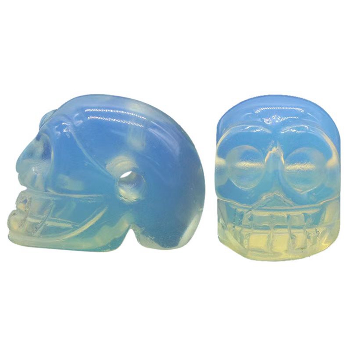23mm Natural Stone Skull Head Statue Hand Carved Gemstone Human Skeleton Head Figurines Reiki Healing Stone for Home Office Decoration