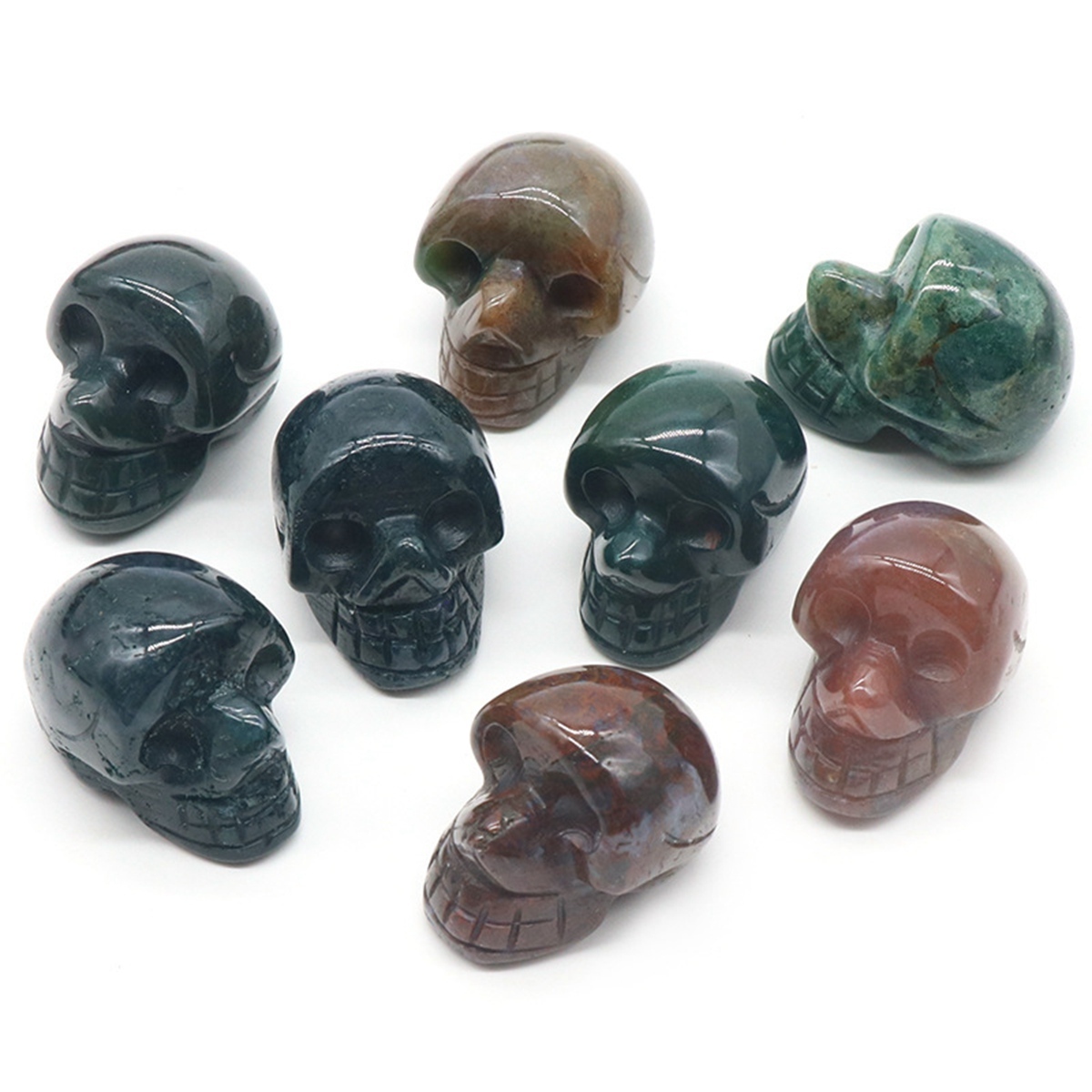 23mm Natural Crystal Quartz Skull Figurine Reiki Healing Energy Stones Ornaments Carved Statue Gemstone Home Decor Halloween Gift