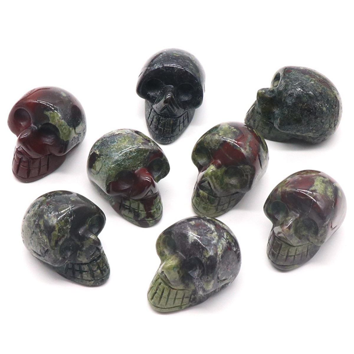 23mm Natural Crystal Quartz Skull Figurine Reiki Healing Energy Stones Ornaments Carved Statue Gemstone Home Decor Halloween Gift