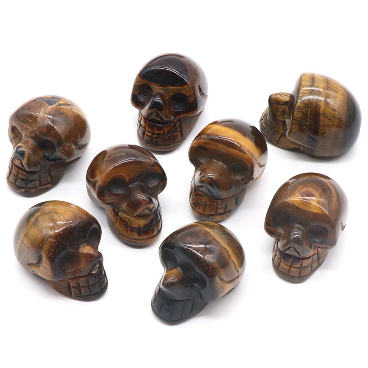 23mm Natural Crystal Quartz Skull Figurine Reiki Healing Energy Stones Ornaments Carved Statue Gemstone Home Decor Halloween Gift