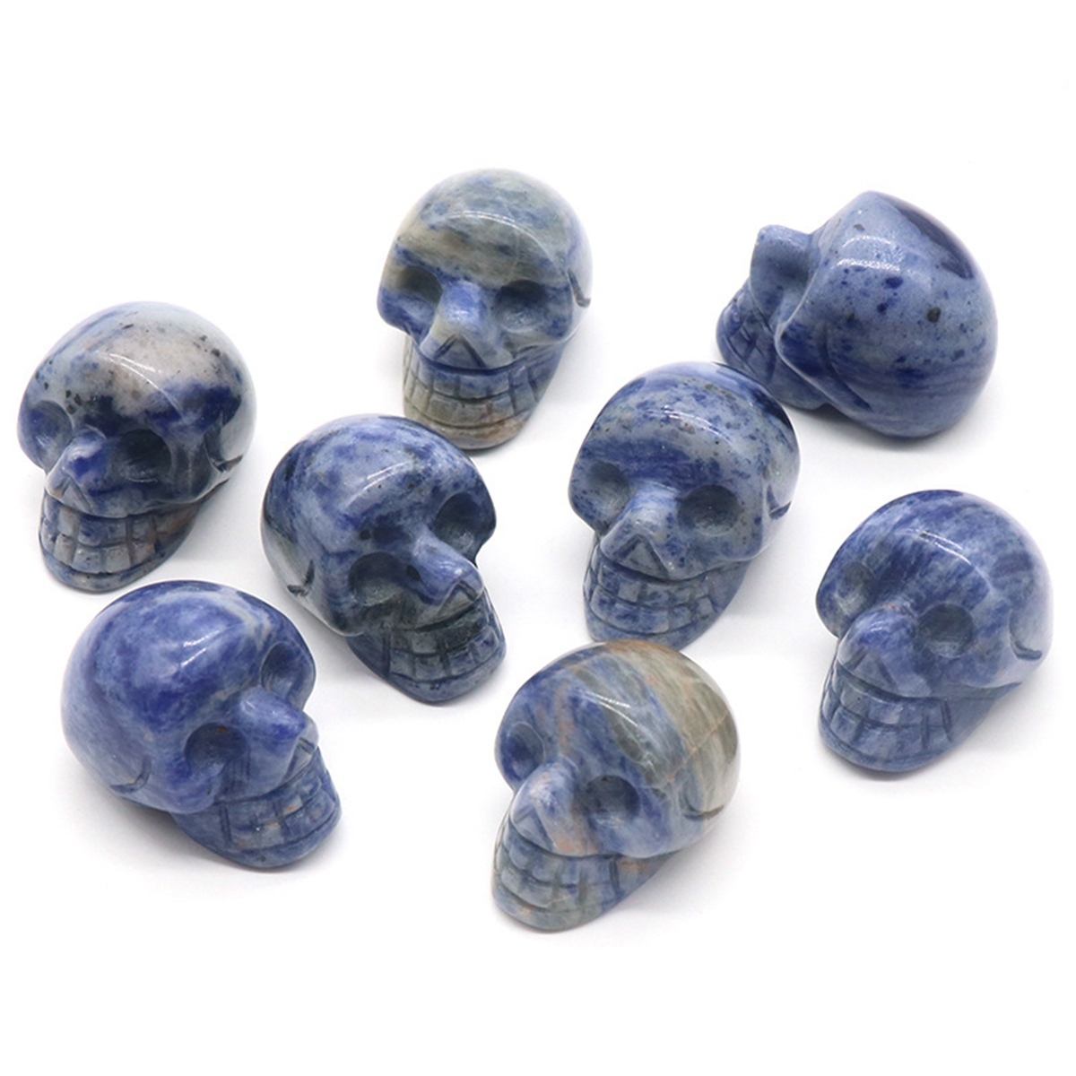 23mm Natural Crystal Quartz Skull Figurine Reiki Healing Energy Stones Ornaments Carved Statue Gemstone Home Decor Halloween Gift