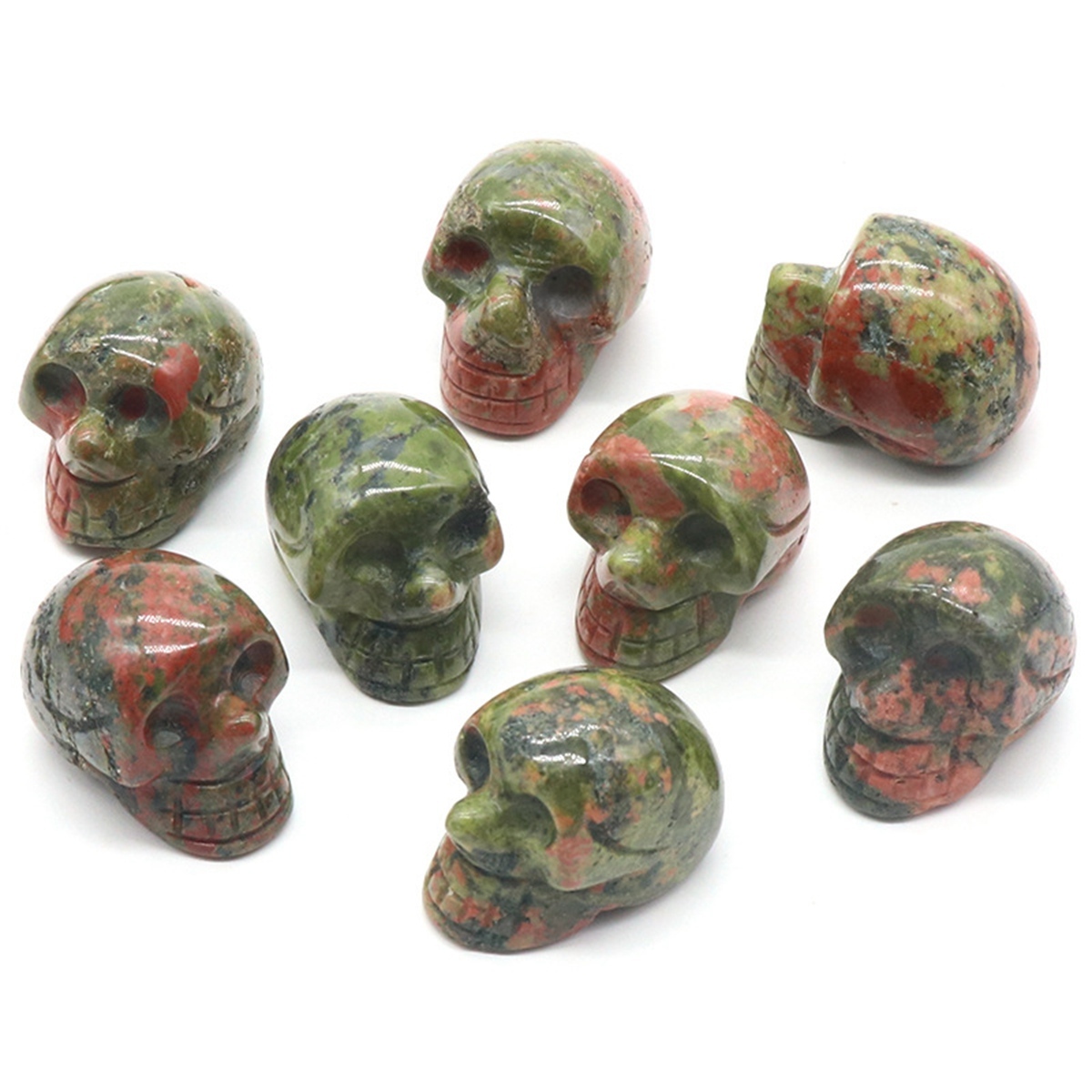 23mm Natural Crystal Quartz Skull Figurine Reiki Healing Energy Stones Ornaments Carved Statue Gemstone Home Decor Halloween Gift