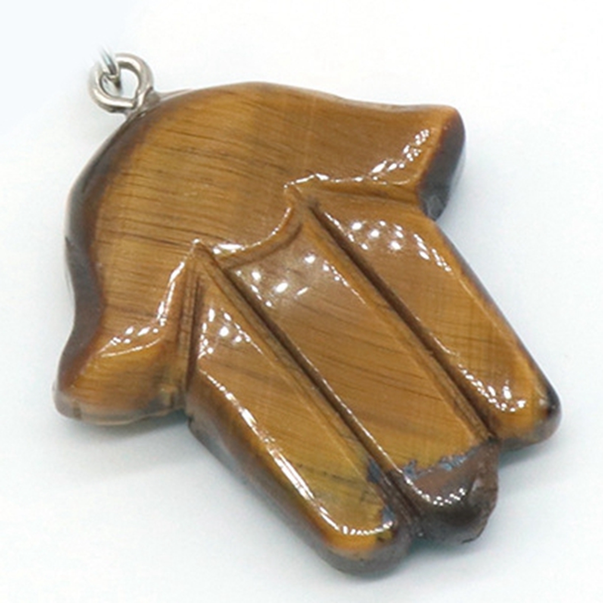 Cute Healing Crystal Opal Tiger Eye Necklace Hand Shape Natural Stone Pendant Necklaces collier Gift Wholesale
