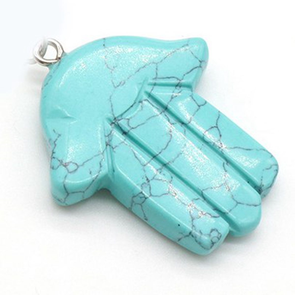 Cute Healing Crystal Opal Tiger Eye Necklace Hand Shape Natural Stone Pendant Necklaces collier Gift Wholesale