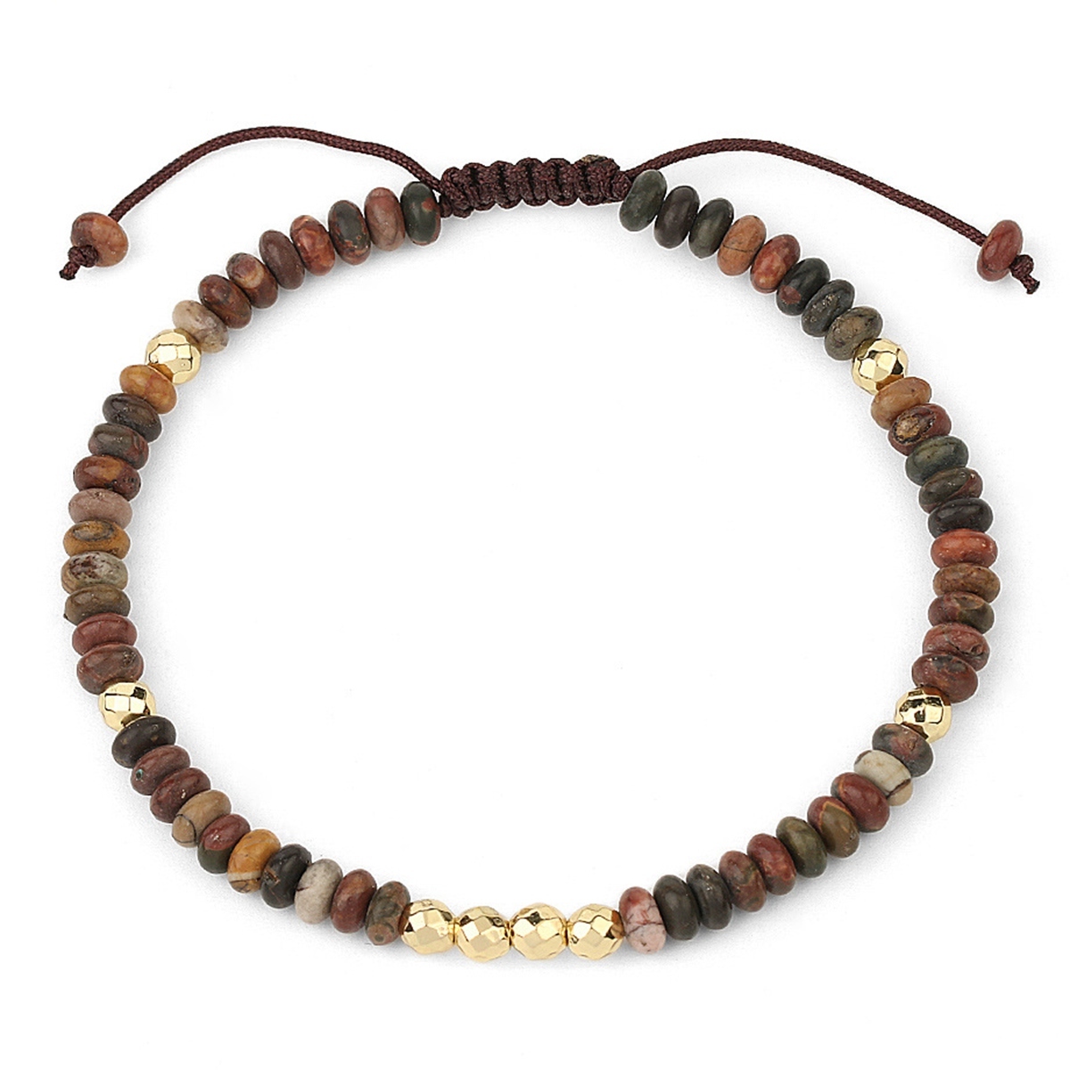 Bohemian 4mm Healing Stone Beads Bracelets for Women Men Semi-precious Adjustable Handmade Gemstone Crystal Beaded Bracelet