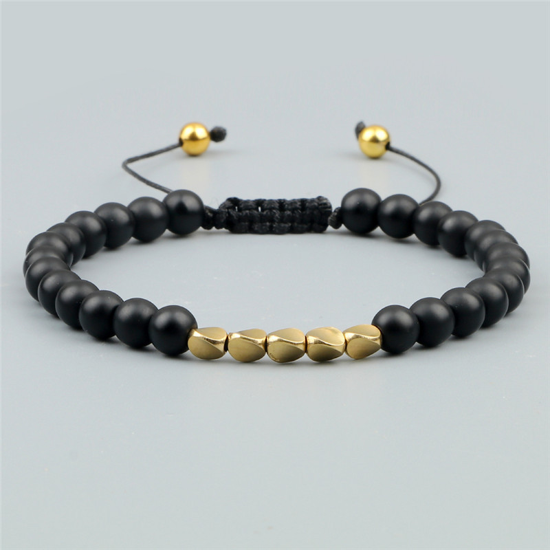 Natural 6mm Tiger Lava Bangle Irregular Copper Beads Braided Bracelet For Women Men Handmade Ethnic Tibetan Jewelry