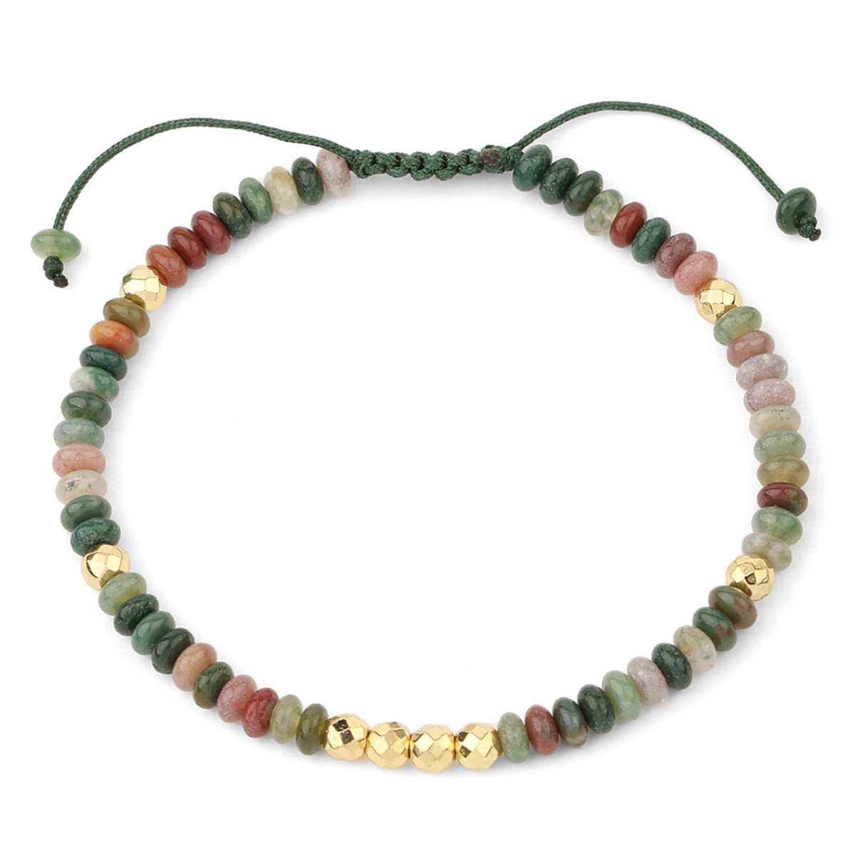 Bohemian 4mm Healing Stone Beads Bracelets for Women Men Semi-precious Adjustable Handmade Gemstone Crystal Beaded Bracelet