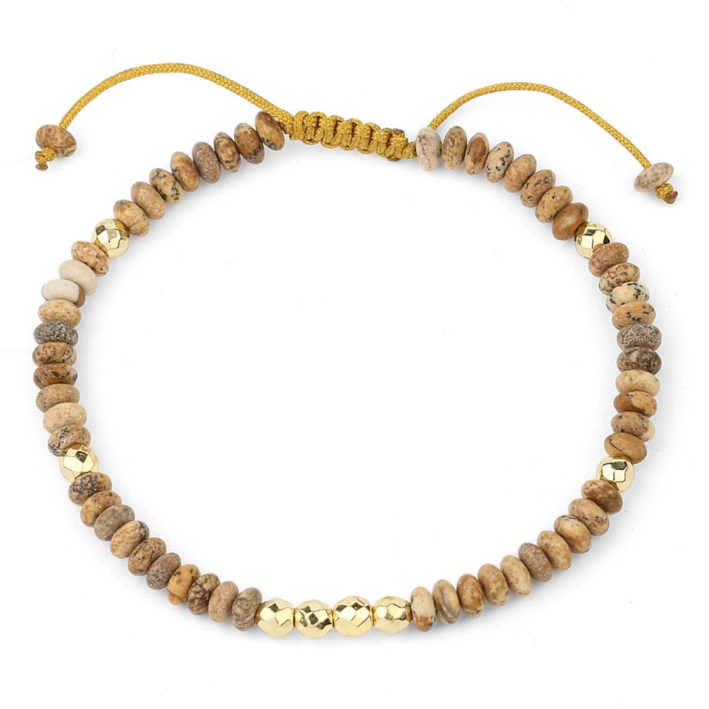 Bohemian 4mm Healing Stone Beads Bracelets for Women Men Semi-precious Adjustable Handmade Gemstone Crystal Beaded Bracelet