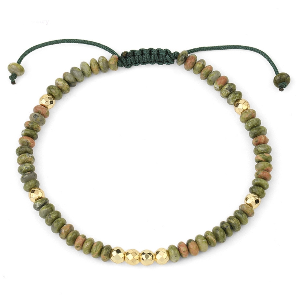 Bohemian 4mm Healing Stone Beads Bracelets for Women Men Semi-precious Adjustable Handmade Gemstone Crystal Beaded Bracelet