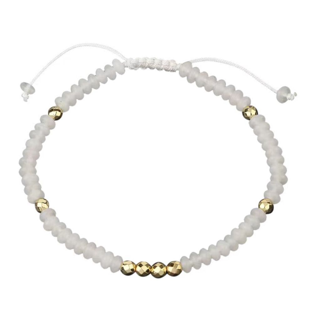 Bohemian 4mm Healing Stone Beads Bracelets for Women Men Semi-precious Adjustable Handmade Gemstone Crystal Beaded Bracelet