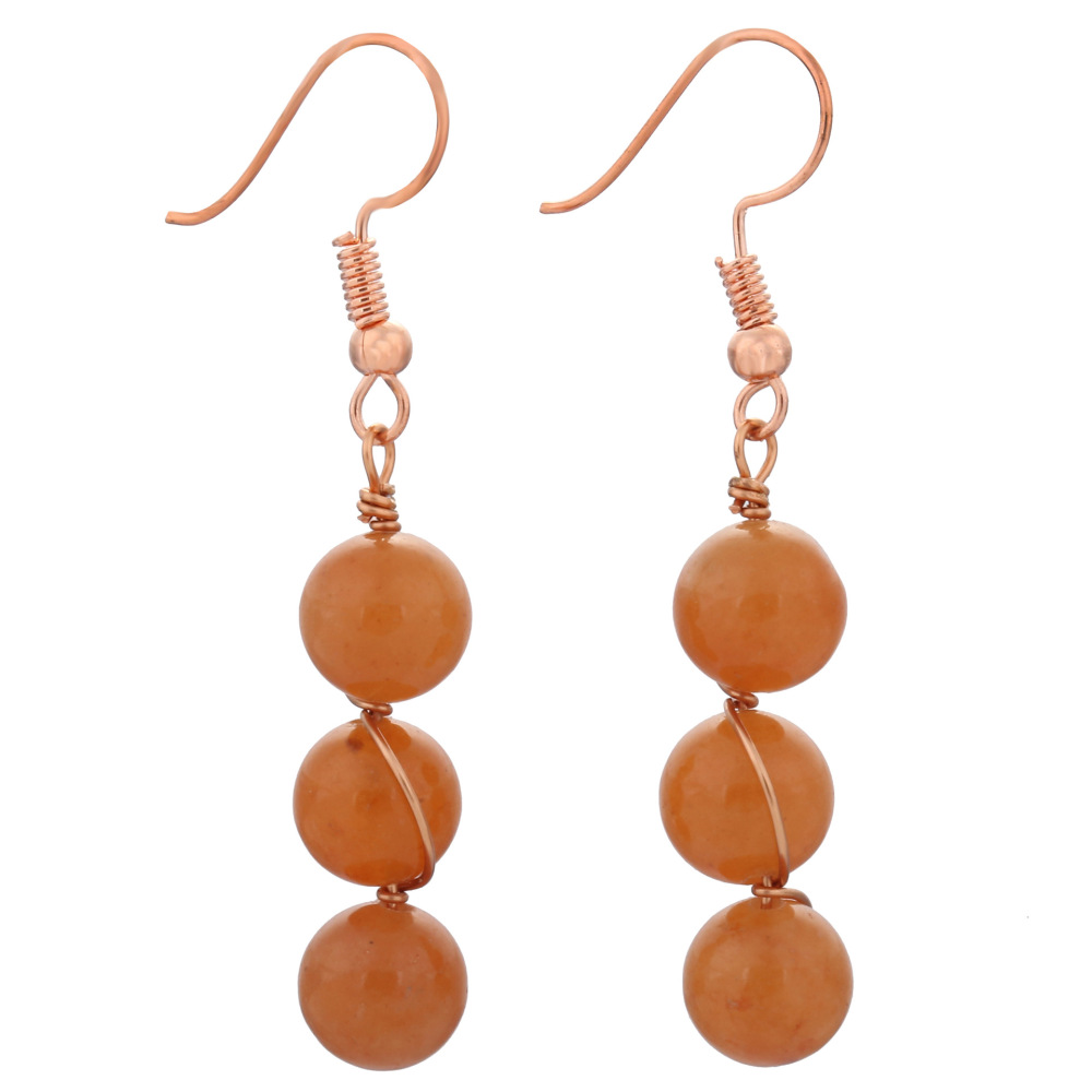 8mm Crystal Stone Earrings for Women Dangle Chakra Healing Spiritual Chips Amethyst Green Aventurine Tiger Eye Stones Beads Earings