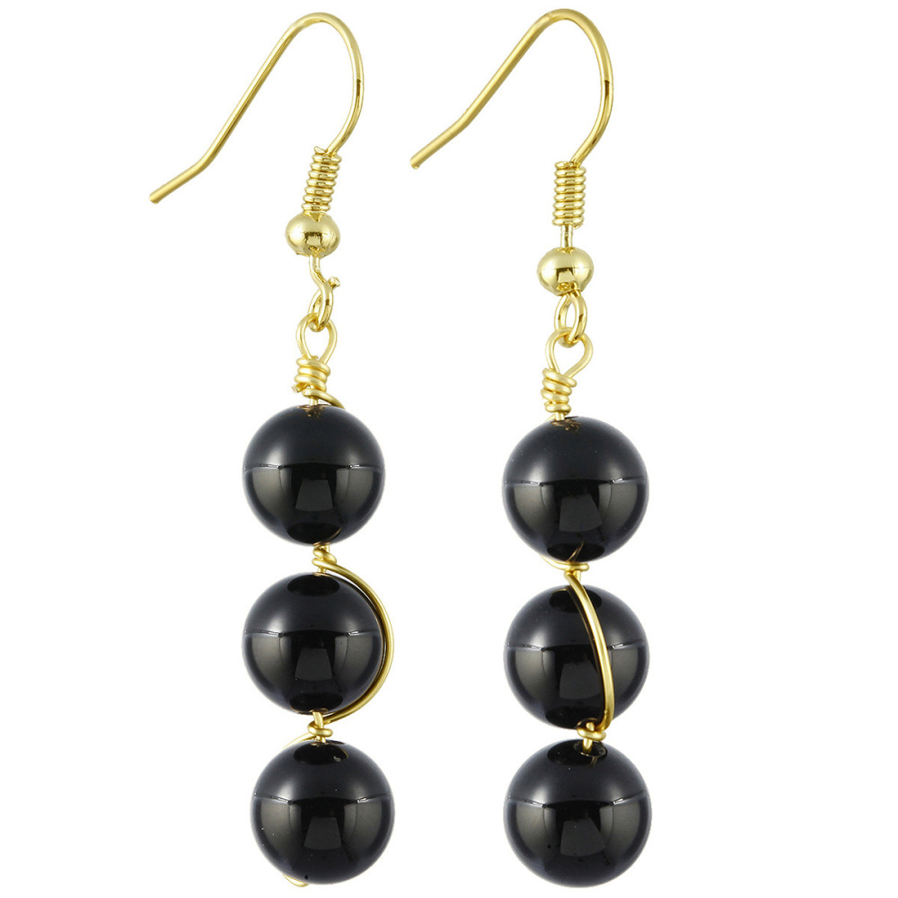 8mm Crystal Stone Earrings for Women Dangle Chakra Healing Spiritual Chips Amethyst Green Aventurine Tiger Eye Stones Beads Earings