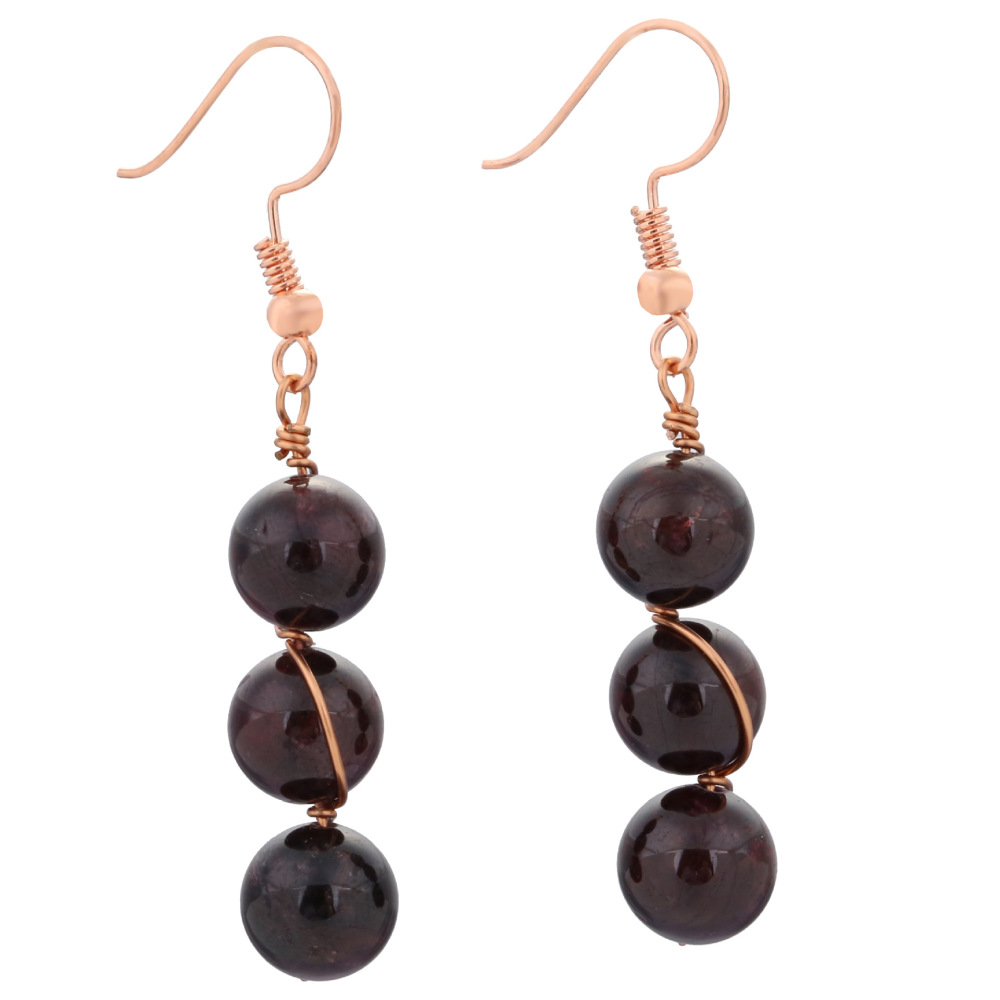 8mm Crystal Stone Earrings for Women Dangle Chakra Healing Spiritual Chips Amethyst Green Aventurine Tiger Eye Stones Beads Earings