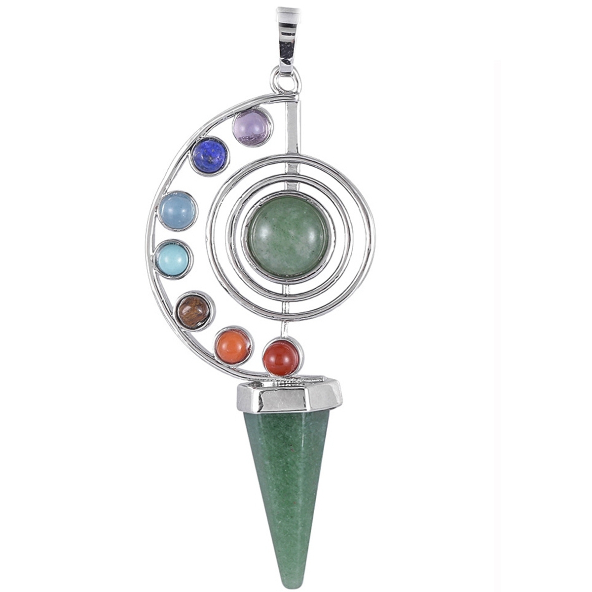 Fashion Point Making Pendant Wholesale Healing Stone Yoga 7 Seven Chakras Jewelry Heal Sign Symbol Charm Pendant For Gift
