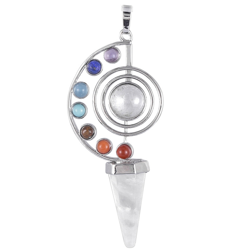 Fashion Point Making Pendant Wholesale Healing Stone Yoga 7 Seven Chakras Jewelry Heal Sign Symbol Charm Pendant For Gift