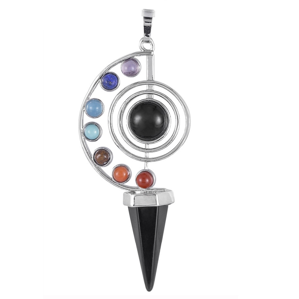 Fashion Point Making Pendant Wholesale Healing Stone Yoga 7 Seven Chakras Jewelry Heal Sign Symbol Charm Pendant For Gift