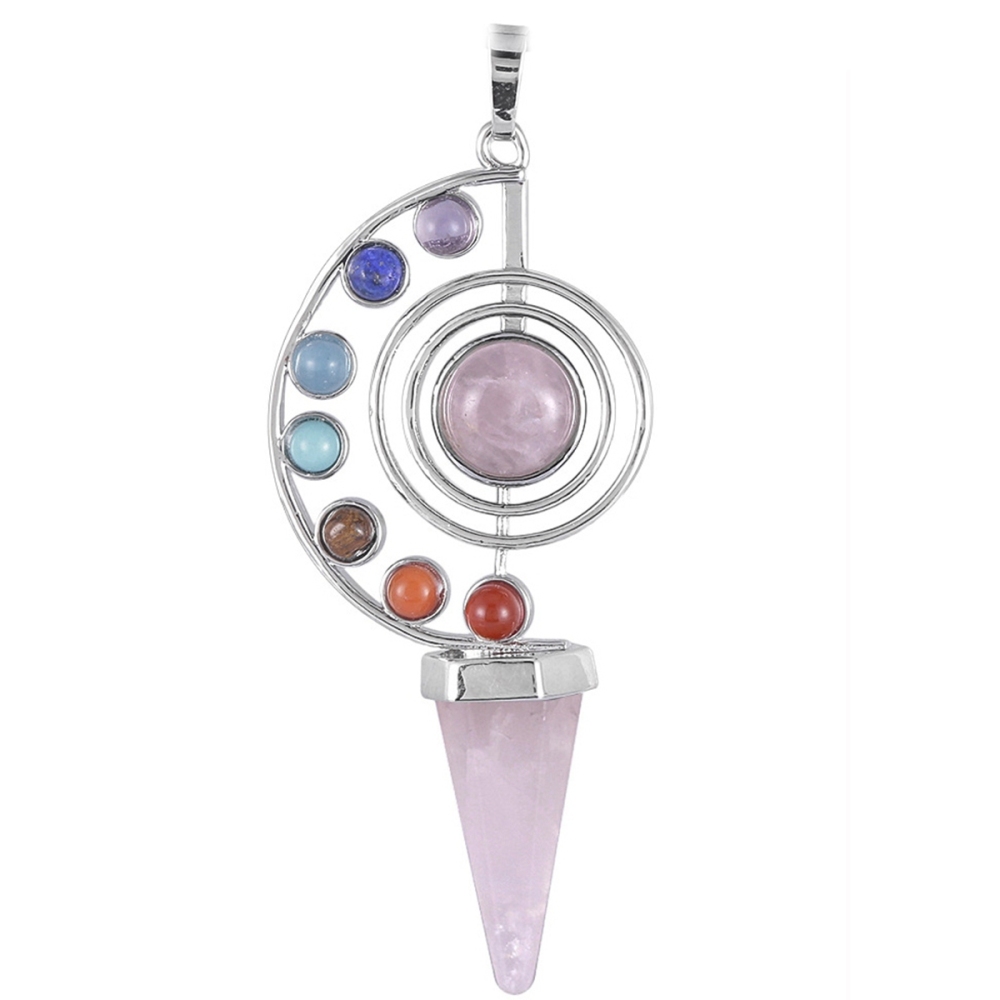 Fashion Point Making Pendant Wholesale Healing Stone Yoga 7 Seven Chakras Jewelry Heal Sign Symbol Charm Pendant For Gift