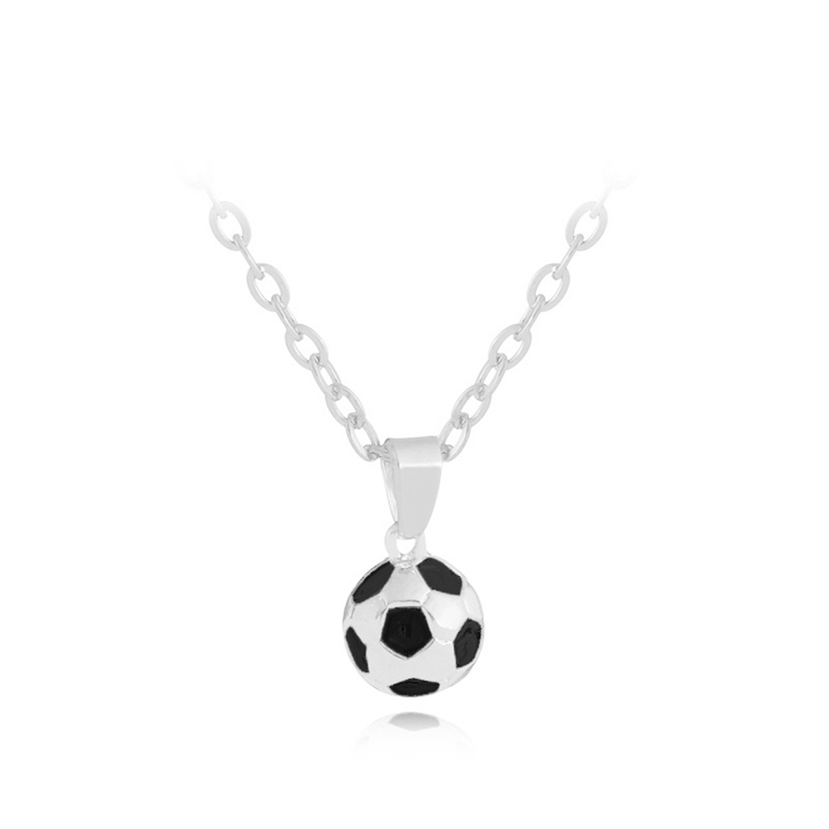 Sport Jewelry Stainless Steel Soccer Necklace for Men and Women Football Charm Pendant with Chain