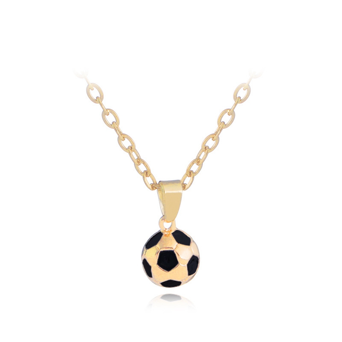 Sport Jewelry Stainless Steel Soccer Necklace for Men and Women Football Charm Pendant with Chain
