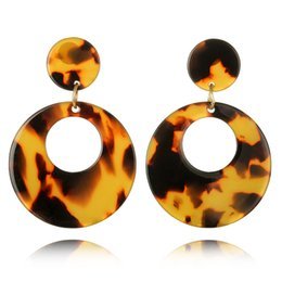 Acrylic hoop Earrings For Women Girls Statement Geometric Earring Resin Acetate Drop Dangle Mottled stud Fashion Jewelry