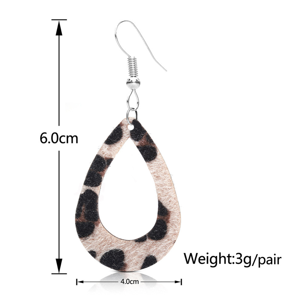 Dangle& chandelier Leopard Print Leather Earring Charms Leaf Teardrop Faux round Earrings Findings for Jewelry stud Making DIY Craft Supplies