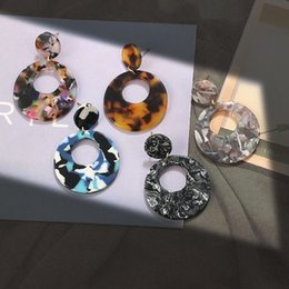 Acrylic hoop Earrings For Women Girls Statement Geometric Earring Resin Acetate Drop Dangle Mottled stud Fashion Jewelry
