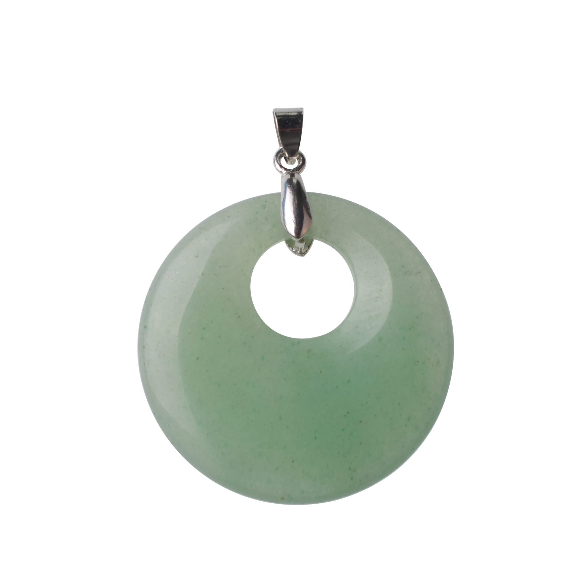 Natural stone 28MM quartz buckle donut coin aura healing headdress pendant necklace charm men's healing goddess aura pendant