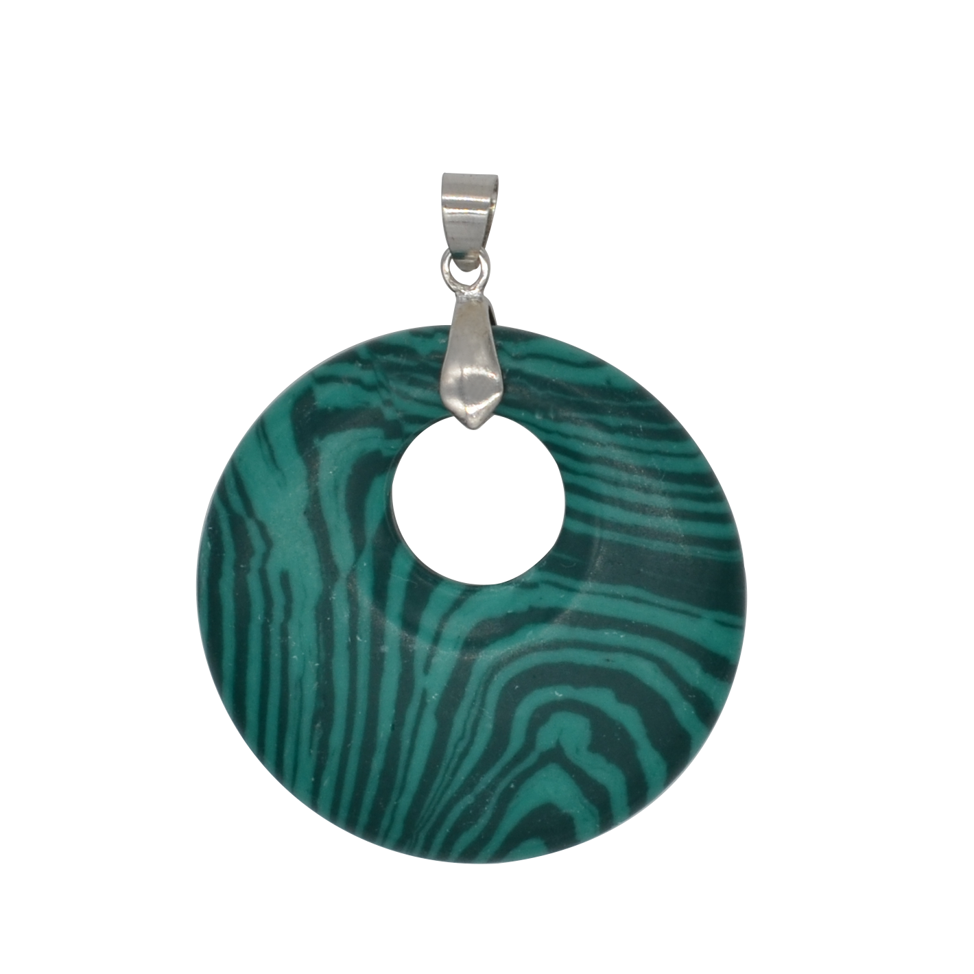 Natural stone 28MM quartz buckle donut coin aura healing headdress pendant necklace charm men's healing goddess aura pendant