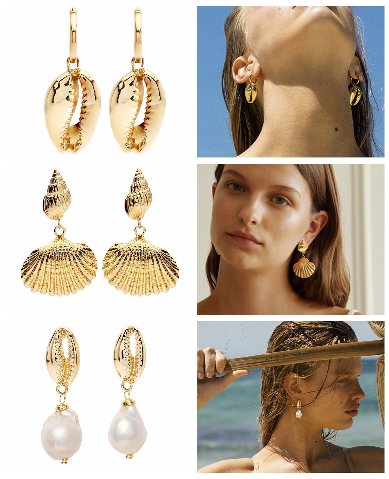 Shell earrings pearl pendant earrings beach sea earrings accessories ladies gift jewelry