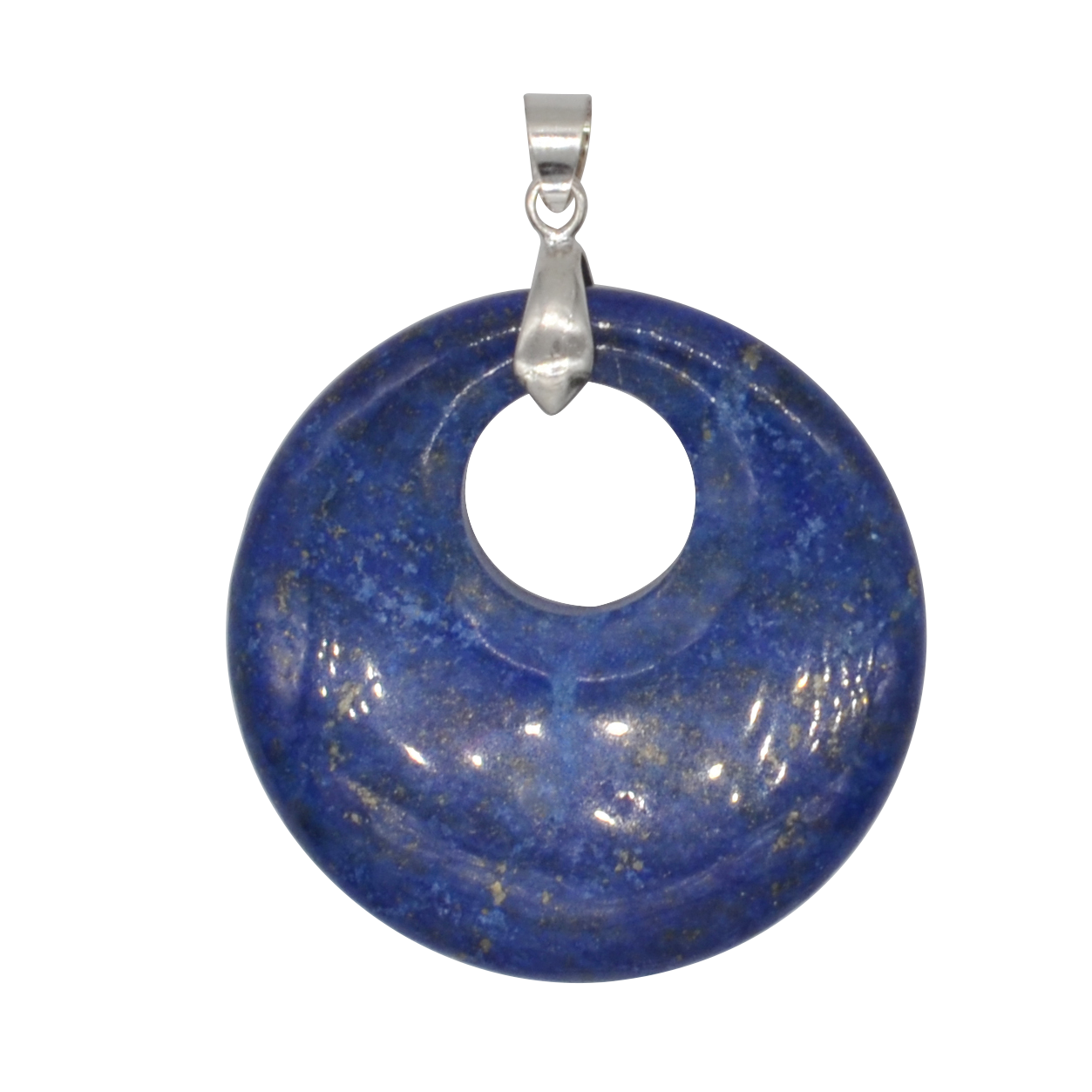 Natural stone 28MM quartz buckle donut coin aura healing headdress pendant necklace charm men's healing goddess aura pendant