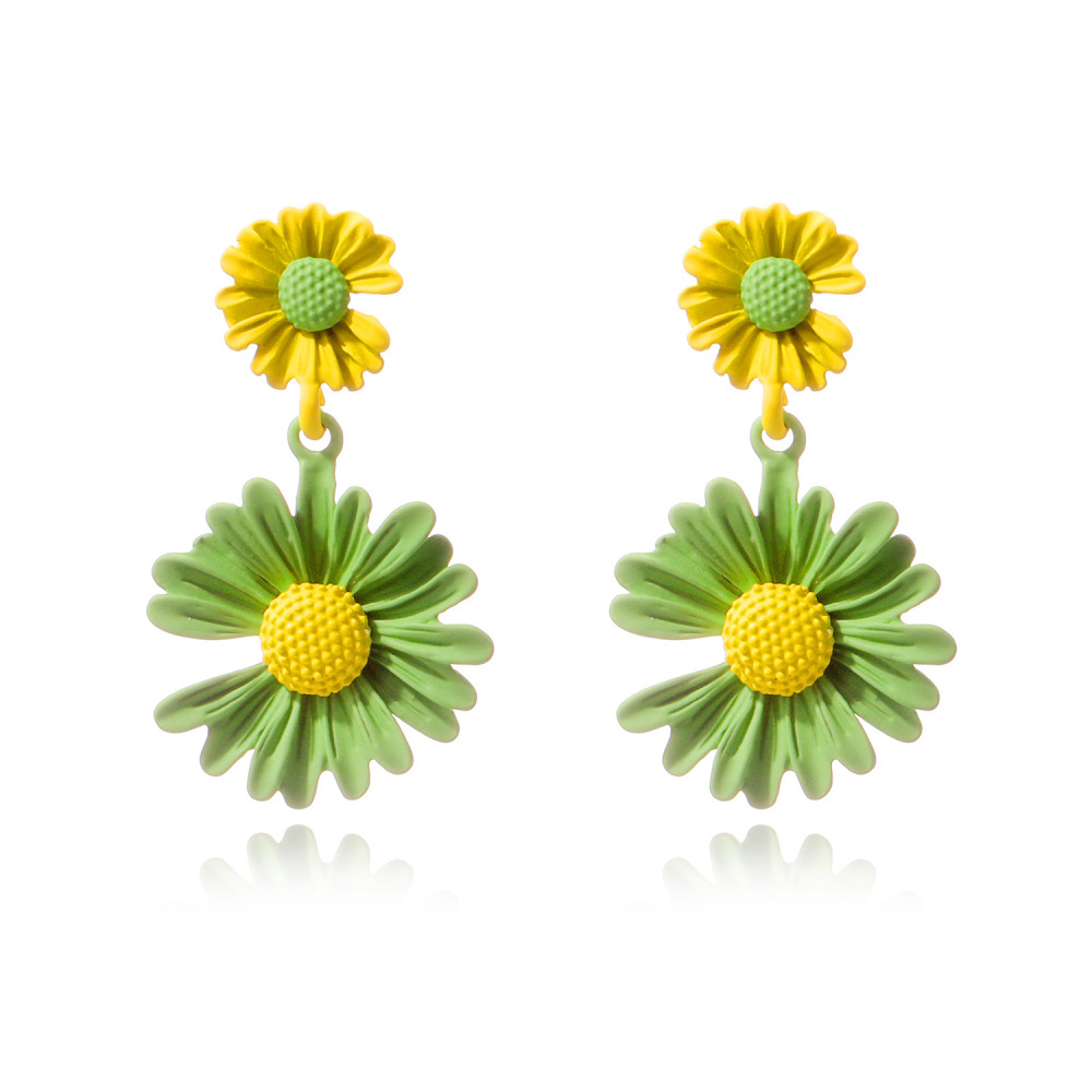 Small Daisy Stud Earrings for Women Girl S925 Silver Needle Color Sunflower Flower Hypoallergenic Earrings for Sensitive Ears
