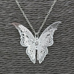 Silver Lovely Butterfly Pendant Necklace Jewelry for Women Girls Kids, Pendants Chain Necklaces 20+2 inch
