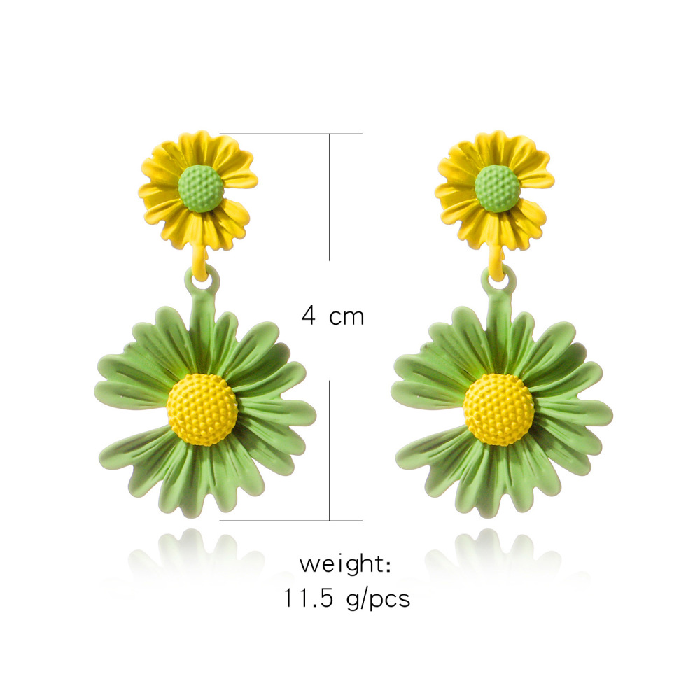 Small Daisy Stud Earrings for Women Girl S925 Silver Needle Color Sunflower Flower Hypoallergenic Earrings for Sensitive Ears