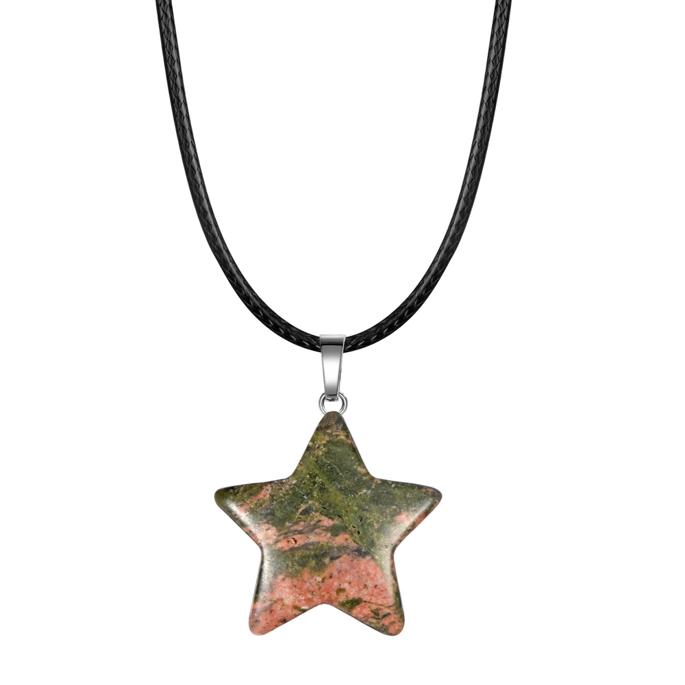 Natural Crystal Star Pendant Healing Crystal Quartz Chakra Gemstone Rock Charms Mixed for Necklace Jewelry Making
