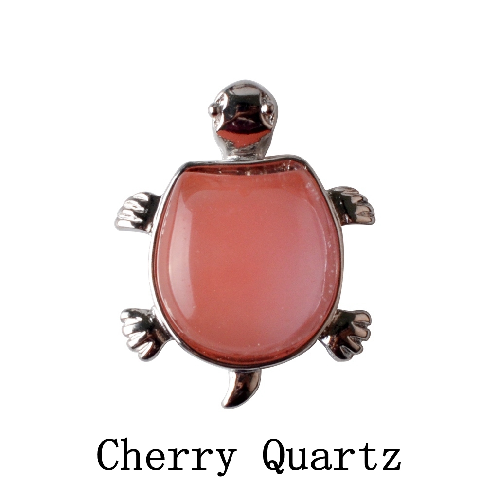 Silver Longevity Turtle Gemstone Pendant Healing Stone Necklace Tortoise Men's Women's Birthstone Jewelry Treatment