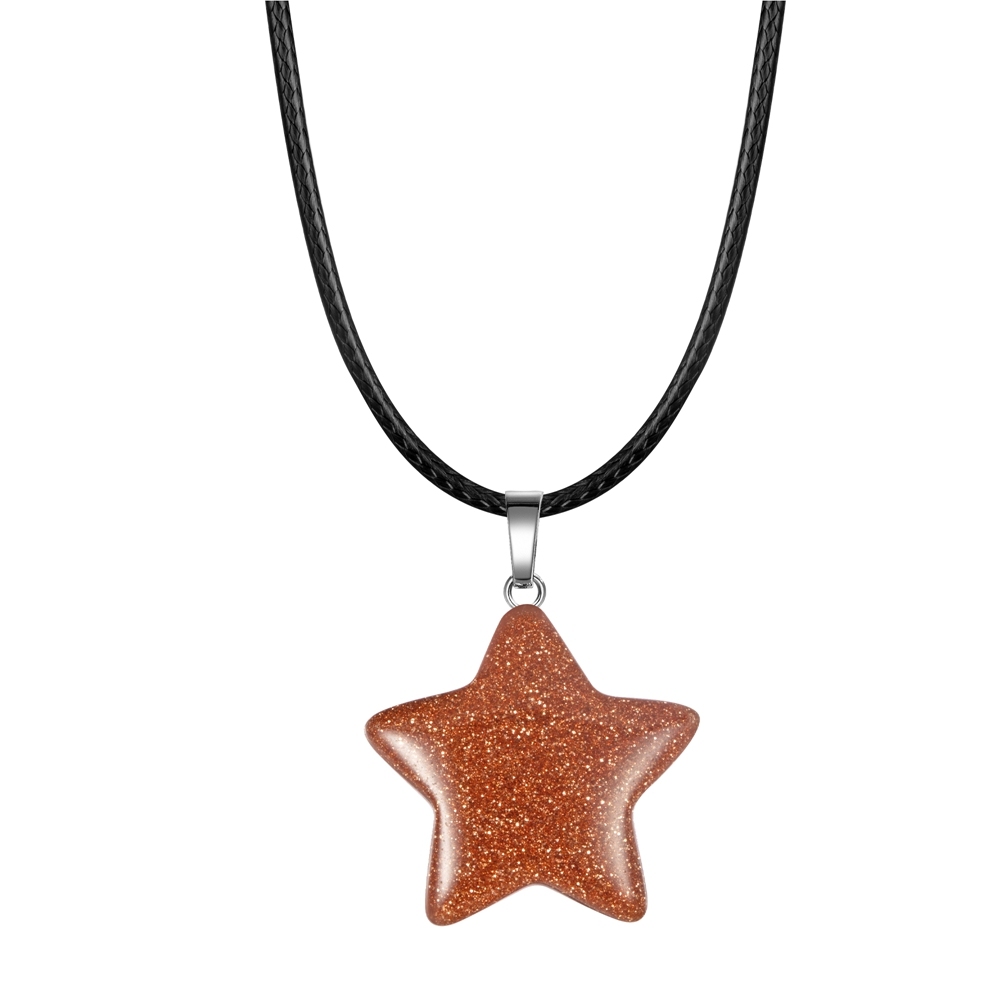Natural Crystal Star Pendant Healing Crystal Quartz Chakra Gemstone Rock Charms Mixed for Necklace Jewelry Making