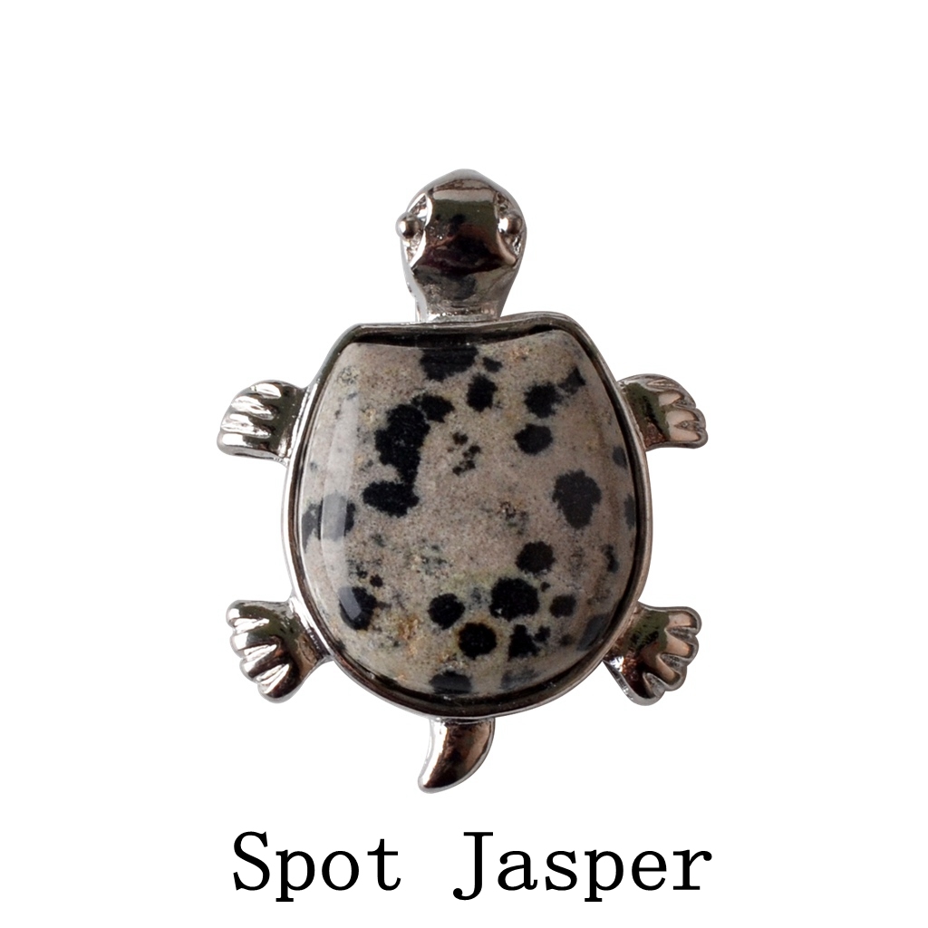 Silver Longevity Turtle Gemstone Pendant Healing Stone Necklace Tortoise Men's Women's Birthstone Jewelry Treatment