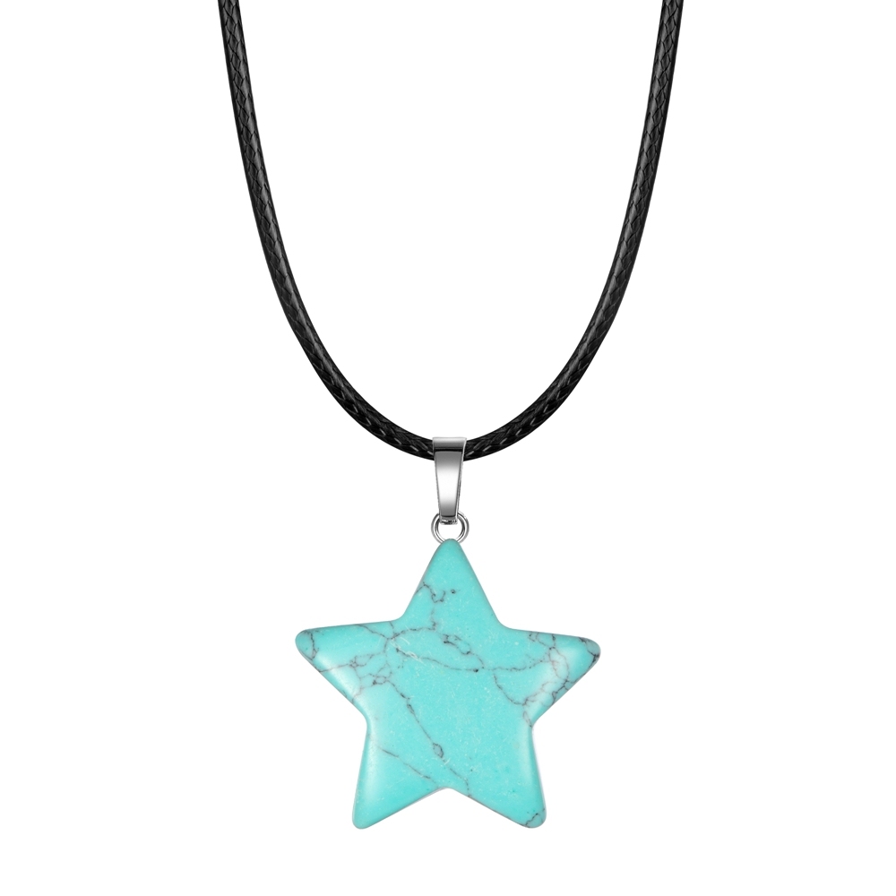 Natural Crystal Star Pendant Healing Crystal Quartz Chakra Gemstone Rock Charms Mixed for Necklace Jewelry Making