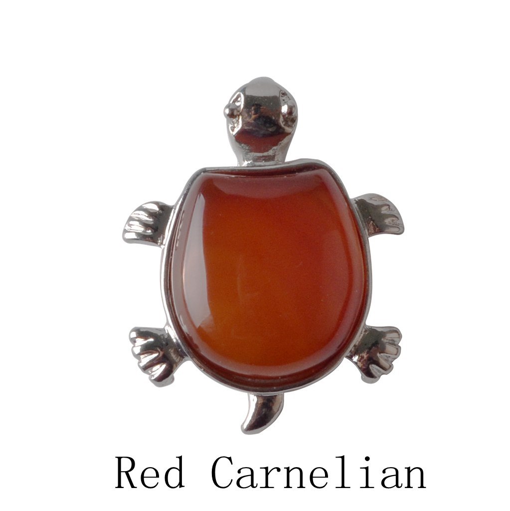 Silver Longevity Turtle Gemstone Pendant Healing Stone Necklace Tortoise Men's Women's Birthstone Jewelry Treatment