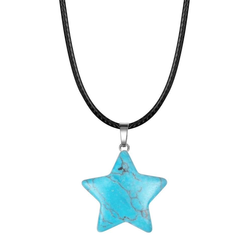 Natural Crystal Star Pendant Healing Crystal Quartz Chakra Gemstone Rock Charms Mixed for Necklace Jewelry Making