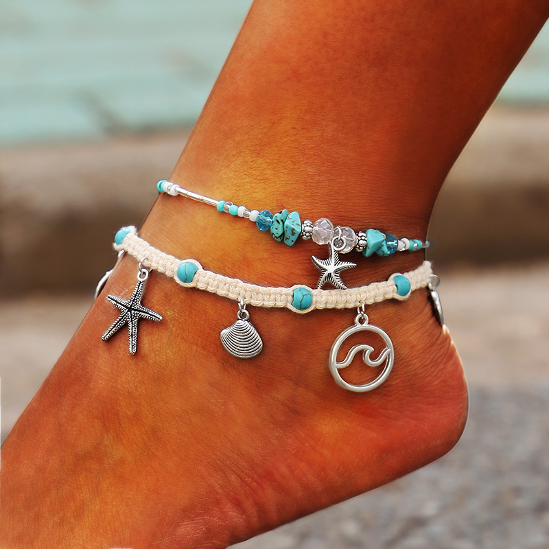 Shell Anklet for Women Summer Natural Cowrie Adjustable Ankle Bracelet Handmade Boho Hawaiian Beach Seashell Jewelry for Girls