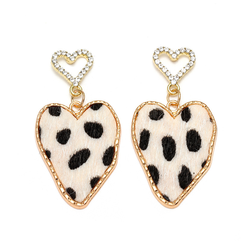 New Leopard Print Jewelry Big Earrings Water Drop Shaped Pendant Womens Leather Earrings