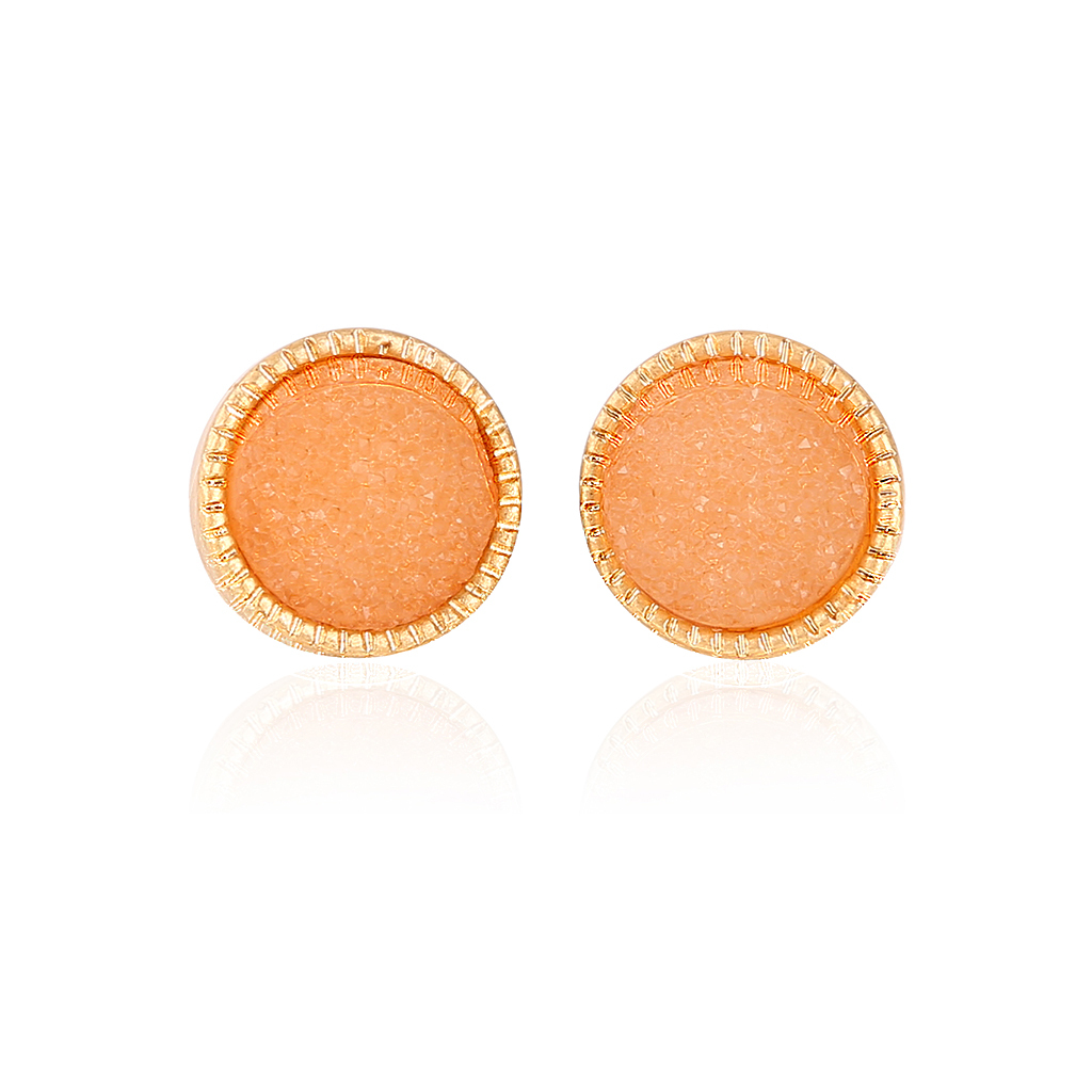 9 Color Pretty Cute Druzy Crystal Round Stud Earrings Set for Women Girl Fashion Delicate Pierced Jewelry