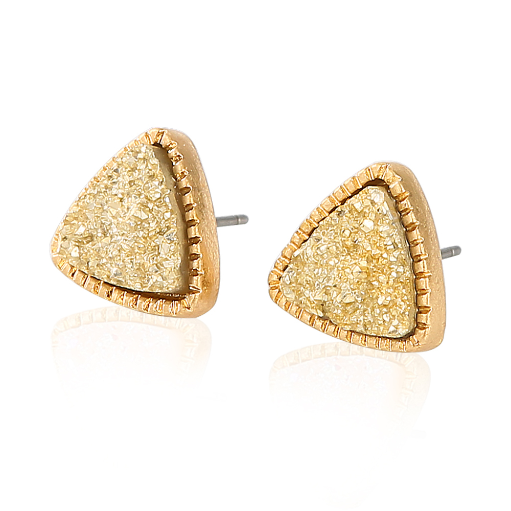 6 Pairs Women Crystal Druse Stud Earrings Hypoallergenic Geometry Shiny Druzy Earring Men boys Fashion Jewelry