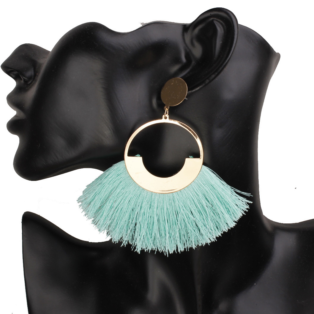 Dangle &chandelier colorful Bohemian circle Tassel Earrings Fashion flower V-shaped design stud suitable for ladies and girls declaration