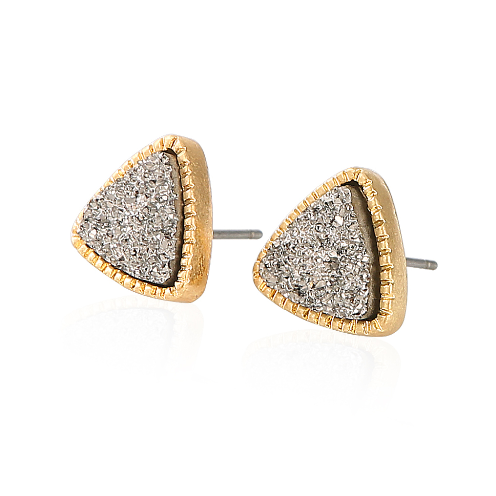 6 Pairs Women Crystal Druse Stud Earrings Hypoallergenic Geometry Shiny Druzy Earring Men boys Fashion Jewelry