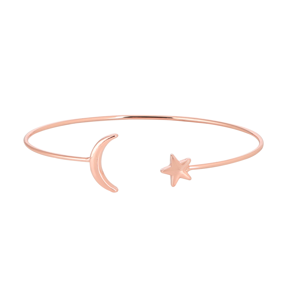 3 colors  Rose Gold silver  Bangle for Women Simple Olive Leaf|Star Month|Knot Heart Cuff Bracelet Gift Jewelry