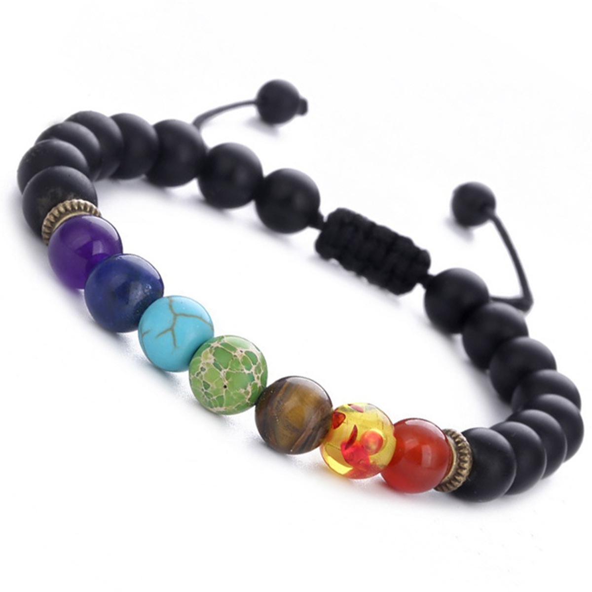 7 Chakra Yoga Gemstone Bracelet Adjustable Handmade 6MM Beaded Wrap Bracelets Healing Protection Nature Quartz Crystal Bangle